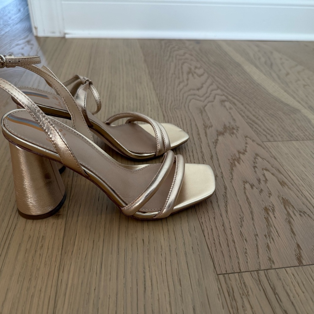 Sam Edelman Metallic Gold Block Heels
